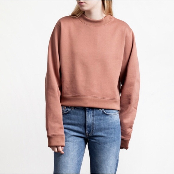 Acne Studios Bird Fl Cropped Sweatshirt Pink XS - Picture 14 of 15